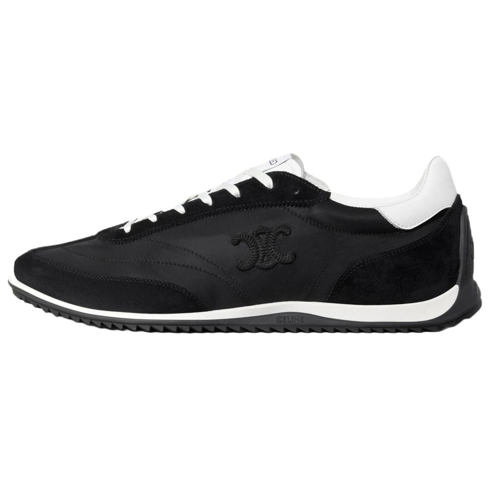 CELINE Triomphe Racer Cow Leather Low top Casual Shoes Men's Black