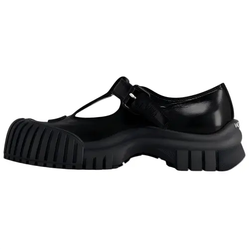 LOUIS VUITTON Ruby Cow Leather Platform Mary Jane Shoes Women's Black