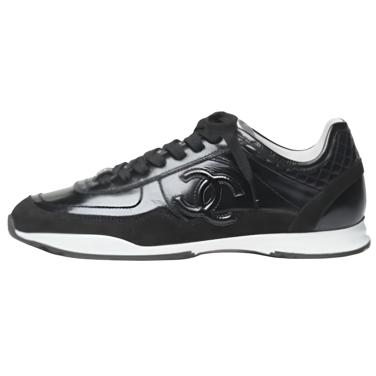 CHANEL 25K Calfskin Low top Casual Shoes Women's Black