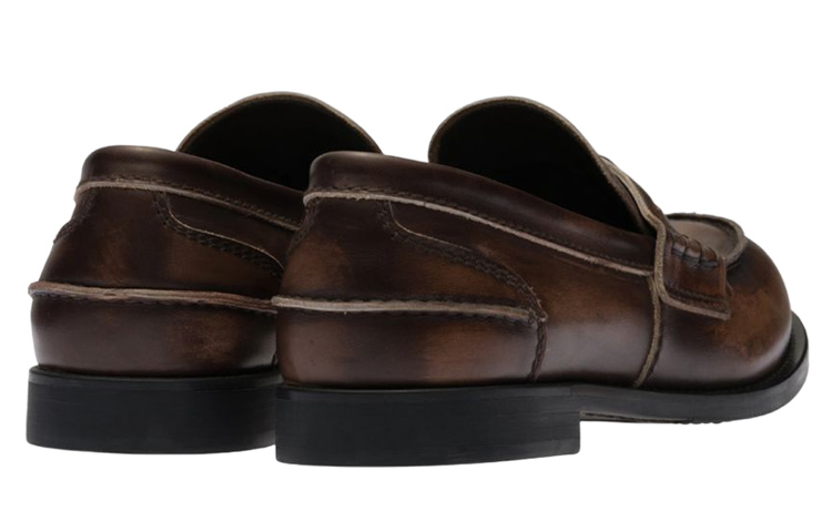 MIU MIU Penny Leather Loafers Women's Ebony