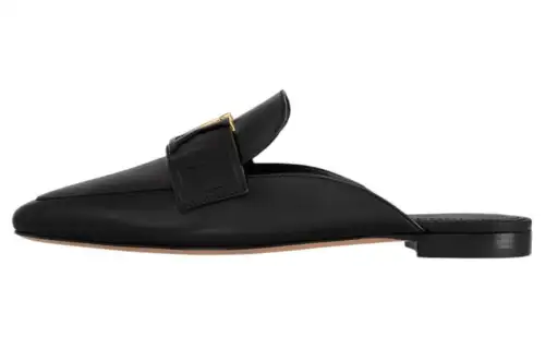 LOUIS VUITTON Capri Quiet Closed Toe Slippers Women's Black