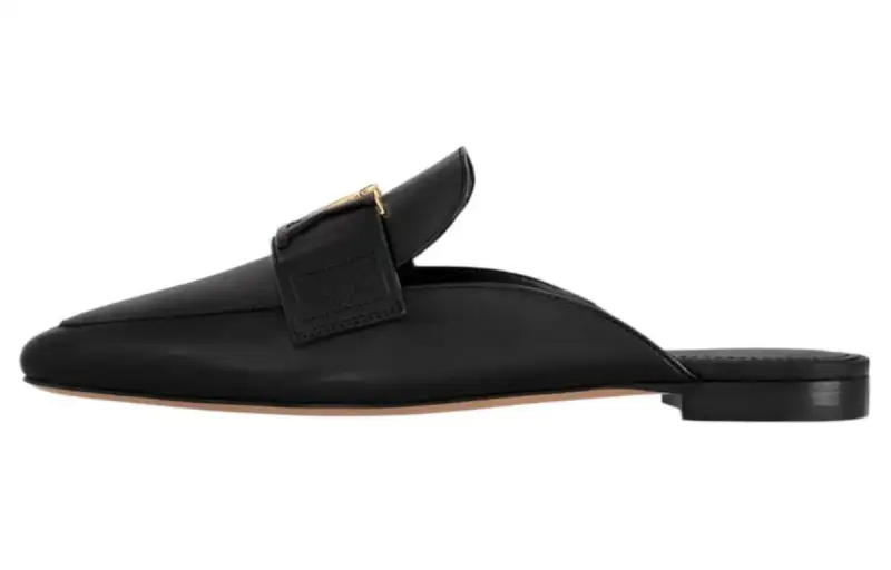 LOUIS VUITTON Capri Quiet Closed Toe Slippers Women's Black