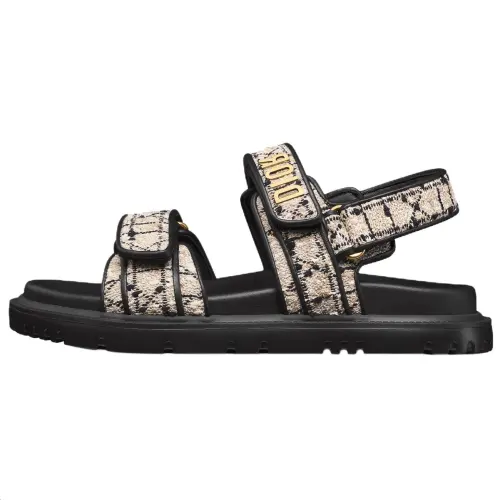 DIOR DiorAct Sheepskin One Strap Sandals Women's Beige