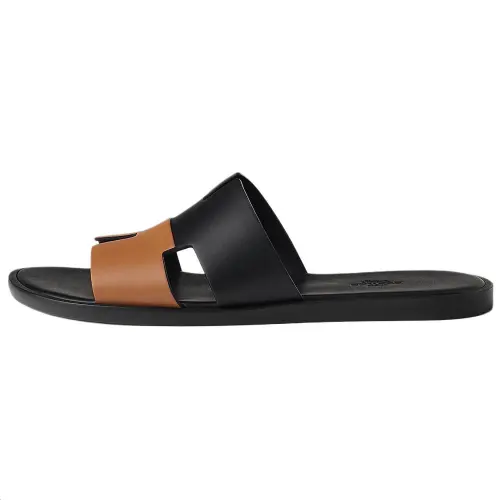 HERMES Izmir Slide Slippers Men's Black Brown