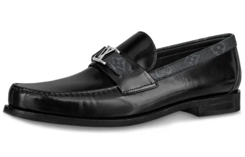 LOUIS VUITTON Major Loafers 'Black With Monogram Deco'