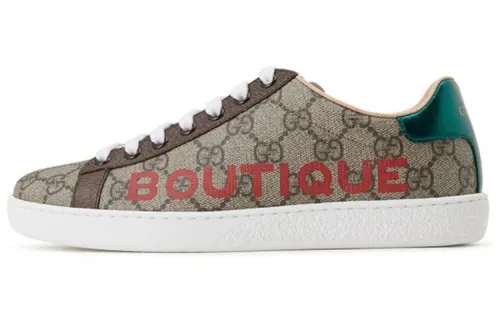 GUCCI ACE Casual Low top Stylish Skateboarding Shoes Women's Brown