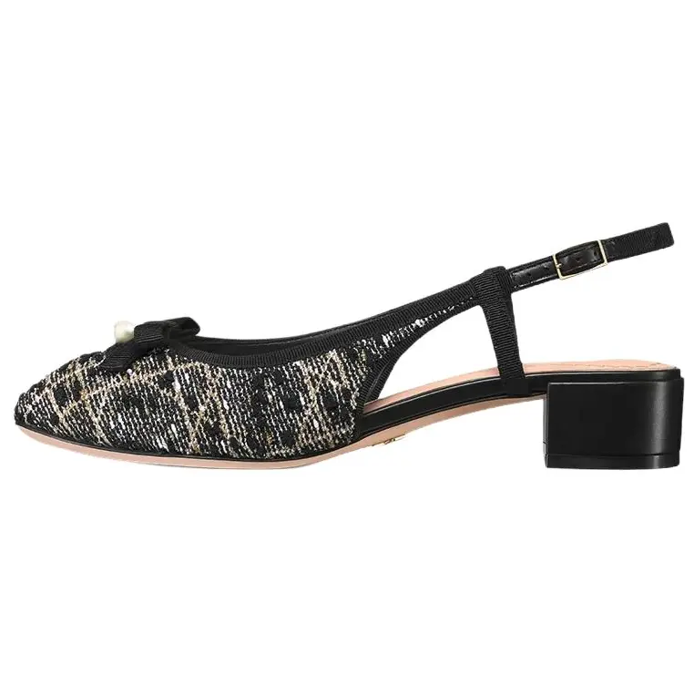 DIOR Chunky Heel High Heels 3cm Women's Black