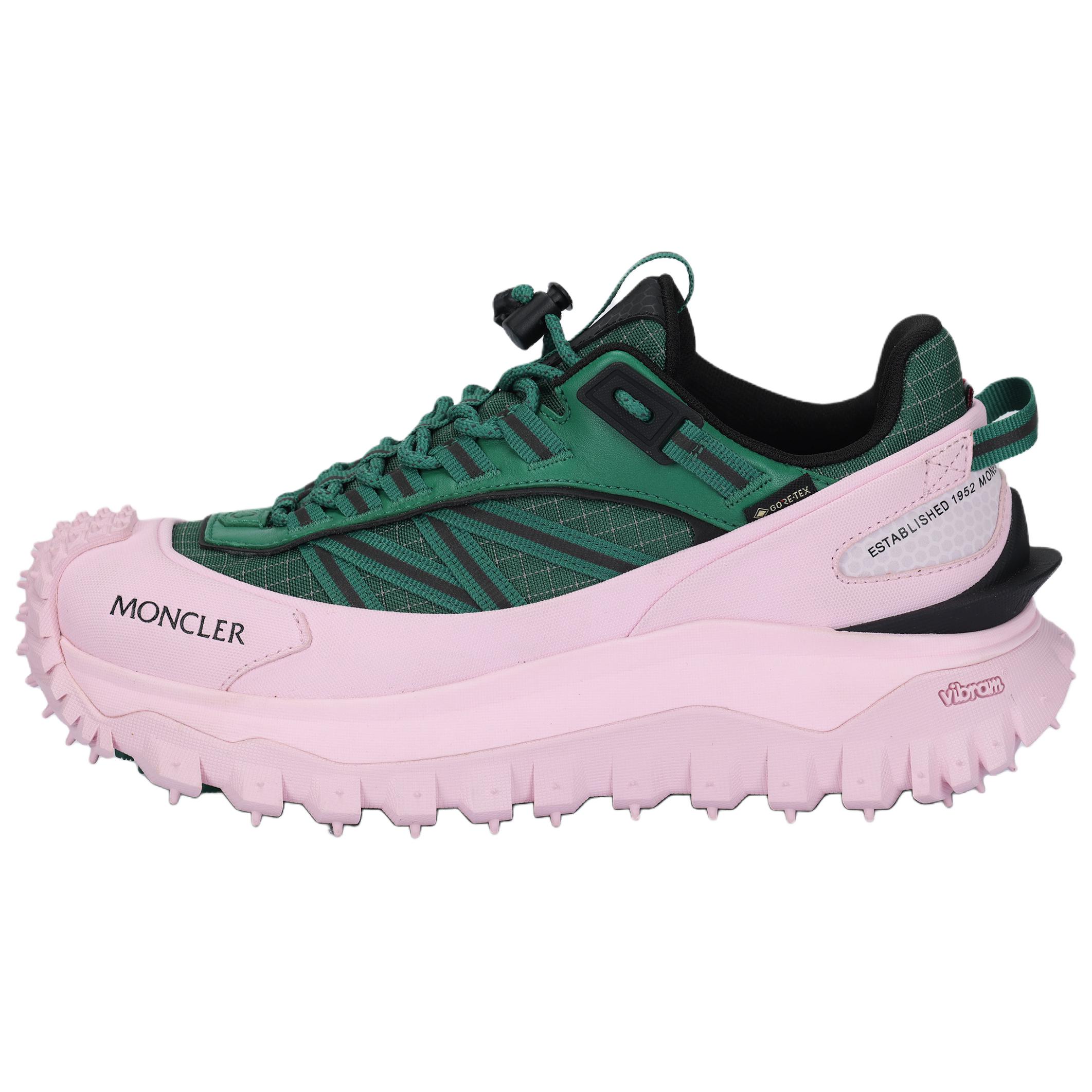 Мужские кроссовки Moncler Trailgrip GTX (зелено-розовые)