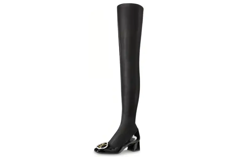 LOUIS VUITTON Madeleine High Top Logo Boots 'Black' Women's