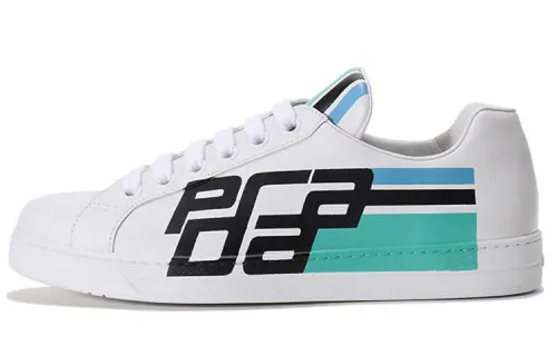 PRADA Cow Leather Sports Stylish Skateboarding Shoes Men's White
