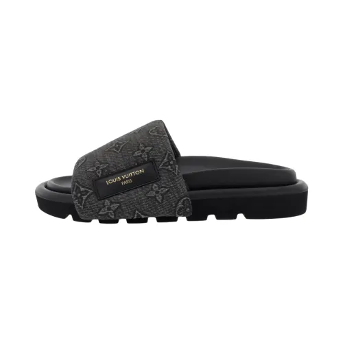 LOUIS VUITTON Pool Pillow Comfort Slide Slippers Women's Black