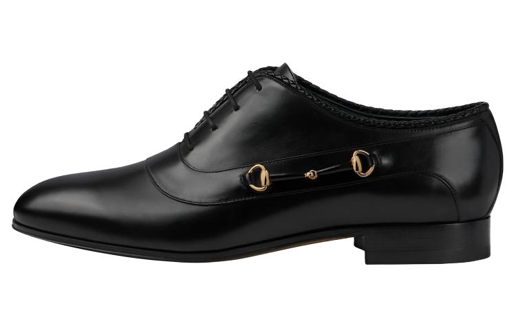 GUCCI Leather Dress Shoes Men's Black