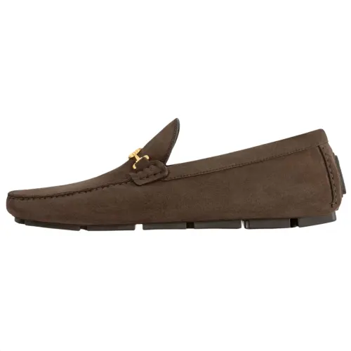 LOUIS VUITTON Driver Suede Casual Shoes Men's Brown