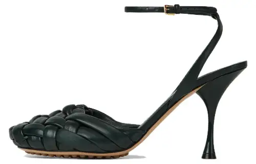 Bottega Veneta Leather Slim Heel High Heels 9cm Women's Black