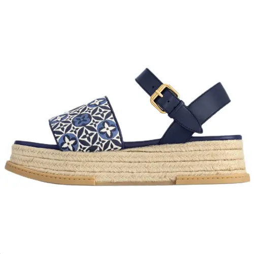 LOUIS VUITTON Maya Platform One Strap Sandals Women's Blue