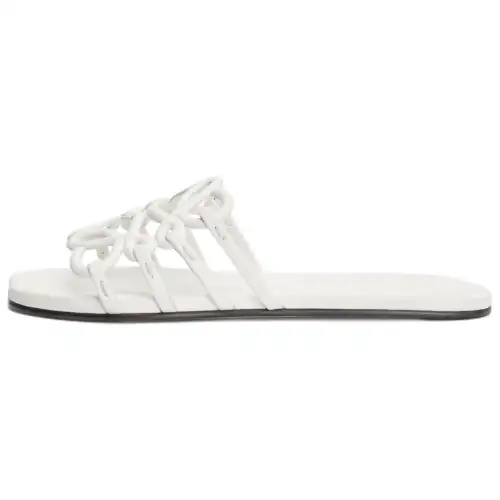 LOEWE Petal Anagram Slide Slippers Women's Red Palm Heather White