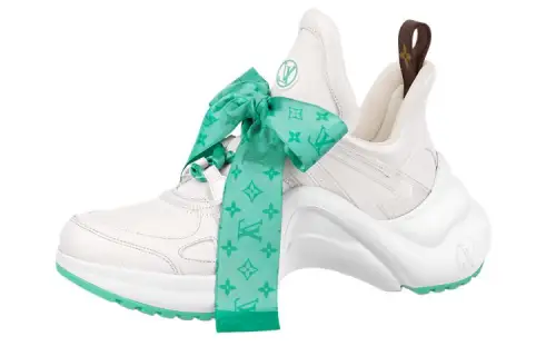 LOUIS VUITTON Archlight 1.0 Sneakers 'White With Green Monogram Ribbon' Women's