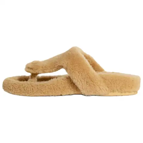 LOEWE Women's Ease Toe Post Slippers 'Shearling - Medium Concealer'