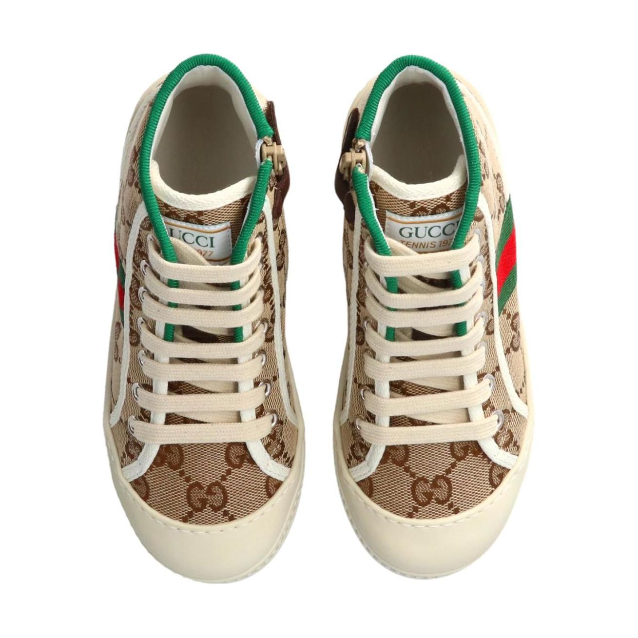 Детские кеды Gucci Tennis 1977 (бежевые) — фото 5