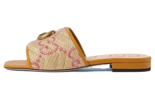 GUCCI Slide Slippers Women's Beige