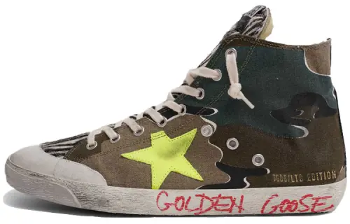 Golden Goose Francy Skateboard Shoes Men's High Top Jasper/Brown
