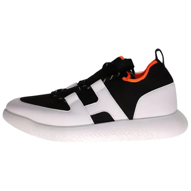 HERMES Duel Low top Casual Shoes Men's Black White
