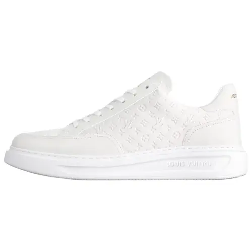 LOUIS VUITTON Beverly Hills Cow Leather Low top Casual Shoes Men's White