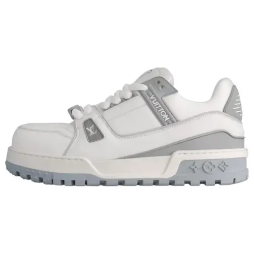 LOUIS VUITTON Trainer Maxi Little Jigglypuff Leather Low top Skateboard Shoes Unisex White Gray