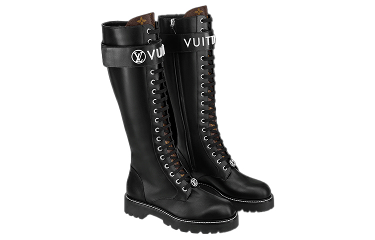 LOUIS VUITTON Territory Flat High Ranger Boots 'Black' Women's