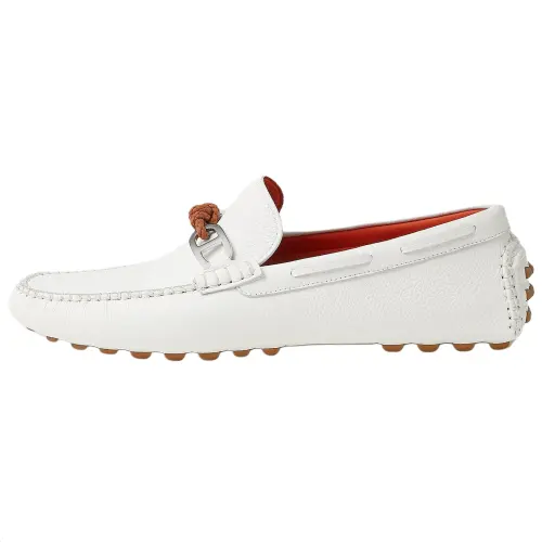 HERMES Alessandro Gommino Loafers Men's White