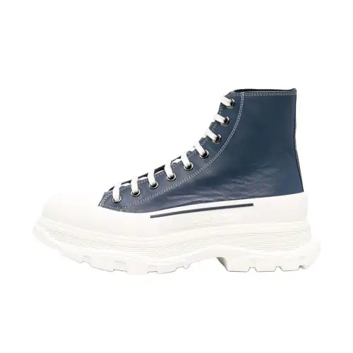Alexander McQueen Tread Slick Lace Up Boot 'Navy Leather'