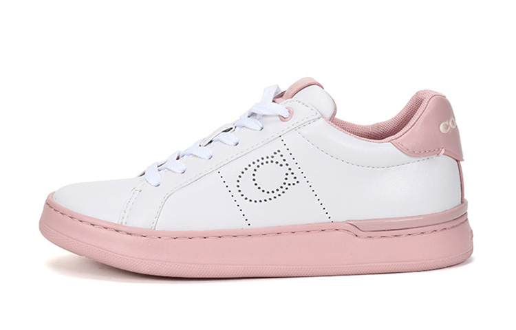 Женские кеды COACH (бело-розовые)