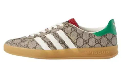 GUCCI x Adidas Originals Gazelle Canvas Stylish Skateboarding Shoes Men's Ebony