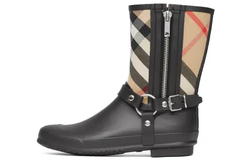 Burberry House Ankle Boots Women's Black Beige