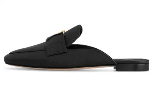 LOUIS VUITTON Capri Closed Toe Slippers Women's Black