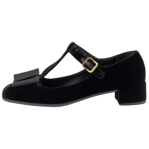 PRADA Block Heel Mary Jane Shoes 3.5cm Women's Black