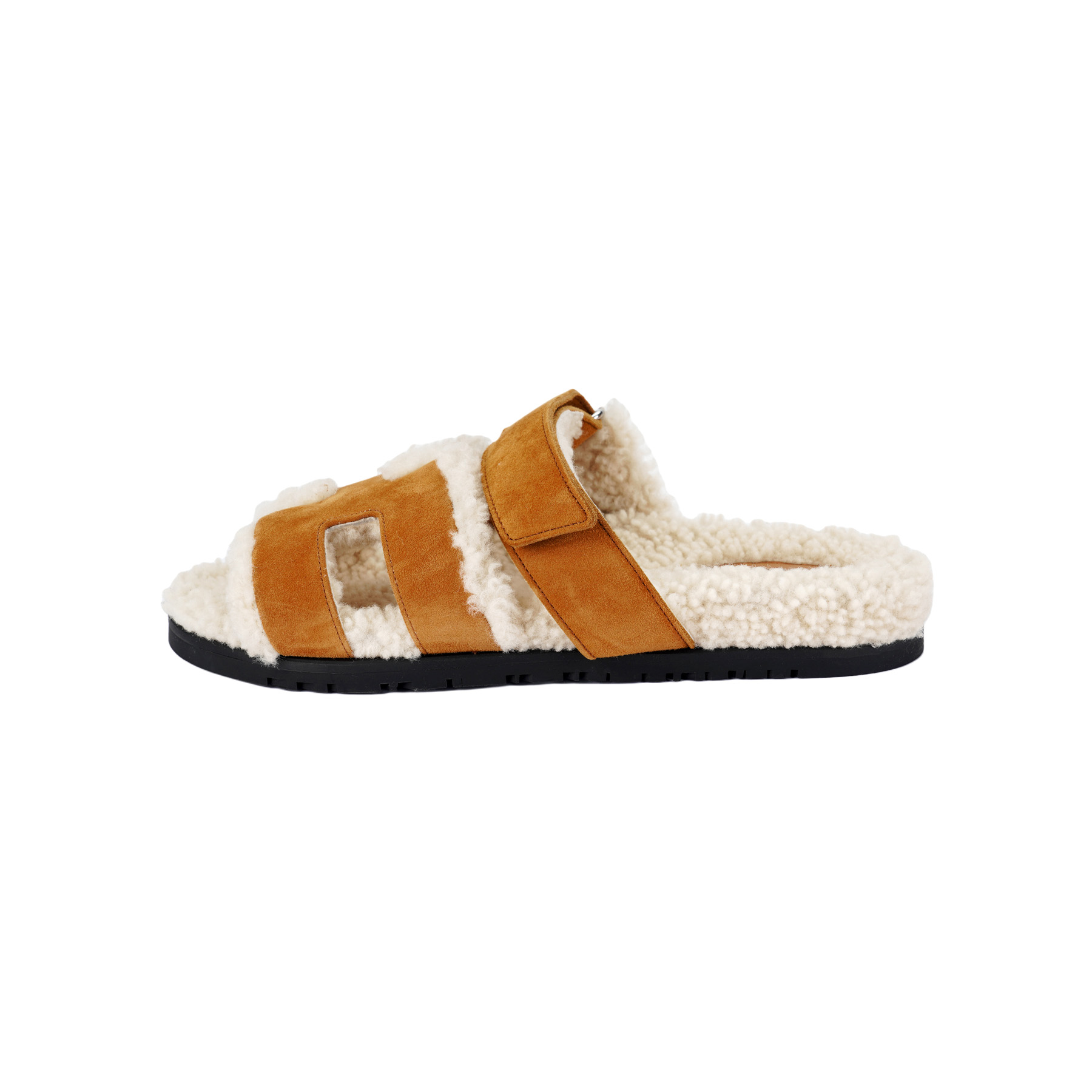 HERMES Chypre Slide Slippers Women's Brown