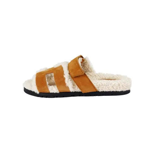HERMES Chypre Slide Slippers Women's Brown