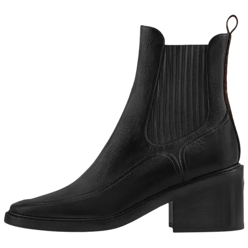 LOUIS VUITTON Jazz Chelsea Calfskin Short Chelsea Boots 6CM Women's Black