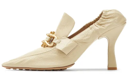 Bottega Veneta Madame Pumps Sheepskin Slim Heel High Heels Women's Sucrose