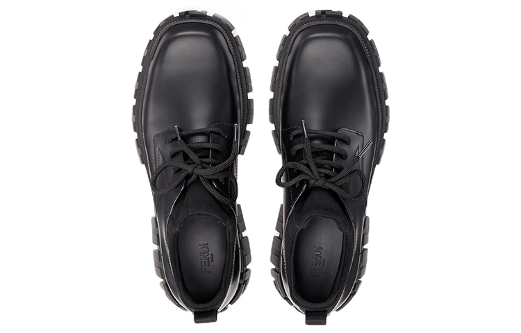 FENDI Force Leather Casual Shoes Men's Black
