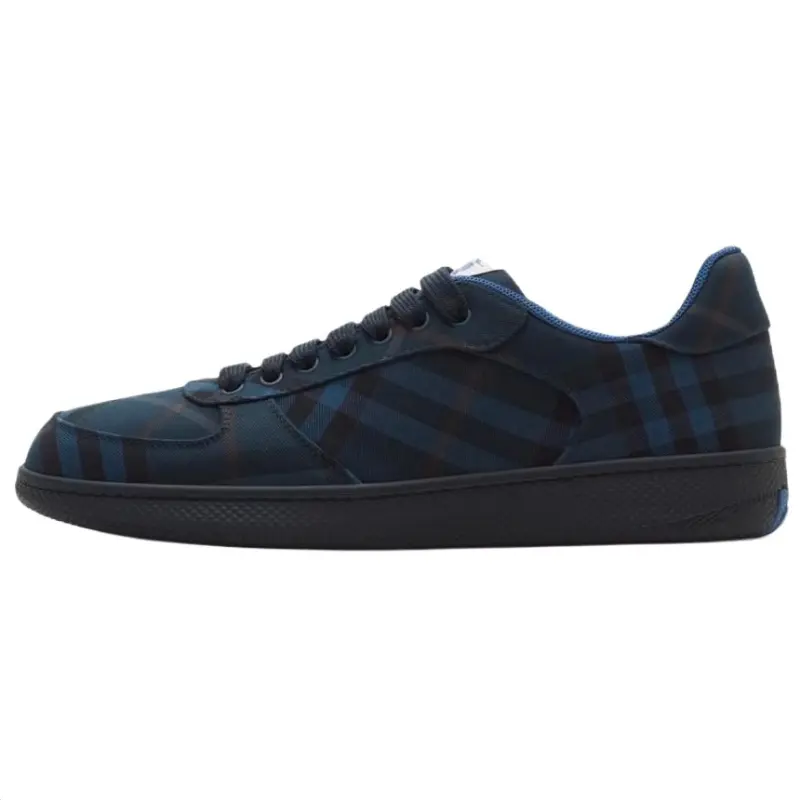Burberry Terrace Check Low top Skateboard Shoes Men's Blue