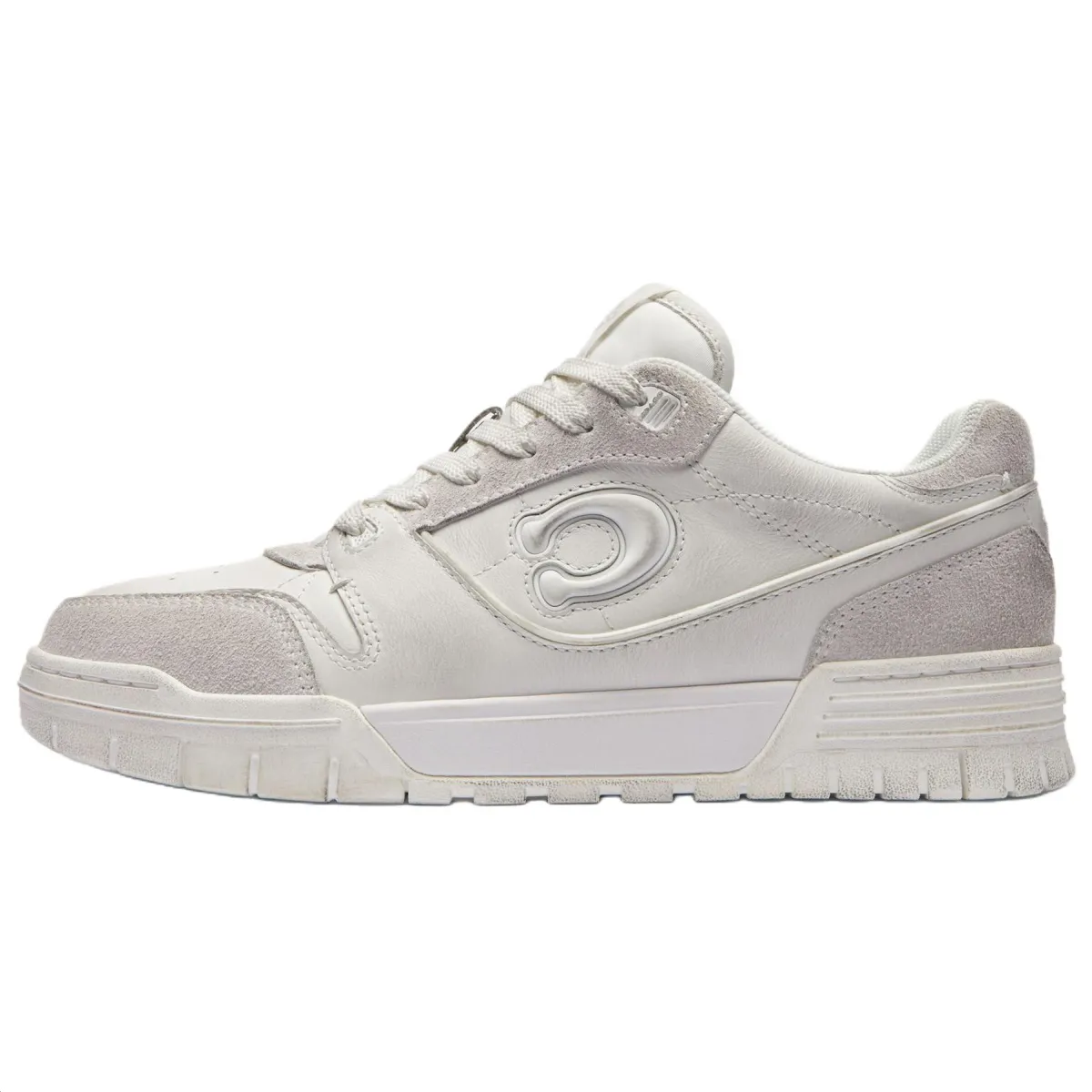 COACH Soho Leather Low top Skateboard Shoes Women's Glacier White