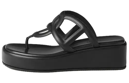 HERMES Gipsy Platform Flip Flops Women's Black