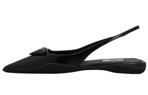 PRADA Leather Slip on Casual Shoes Women's Black