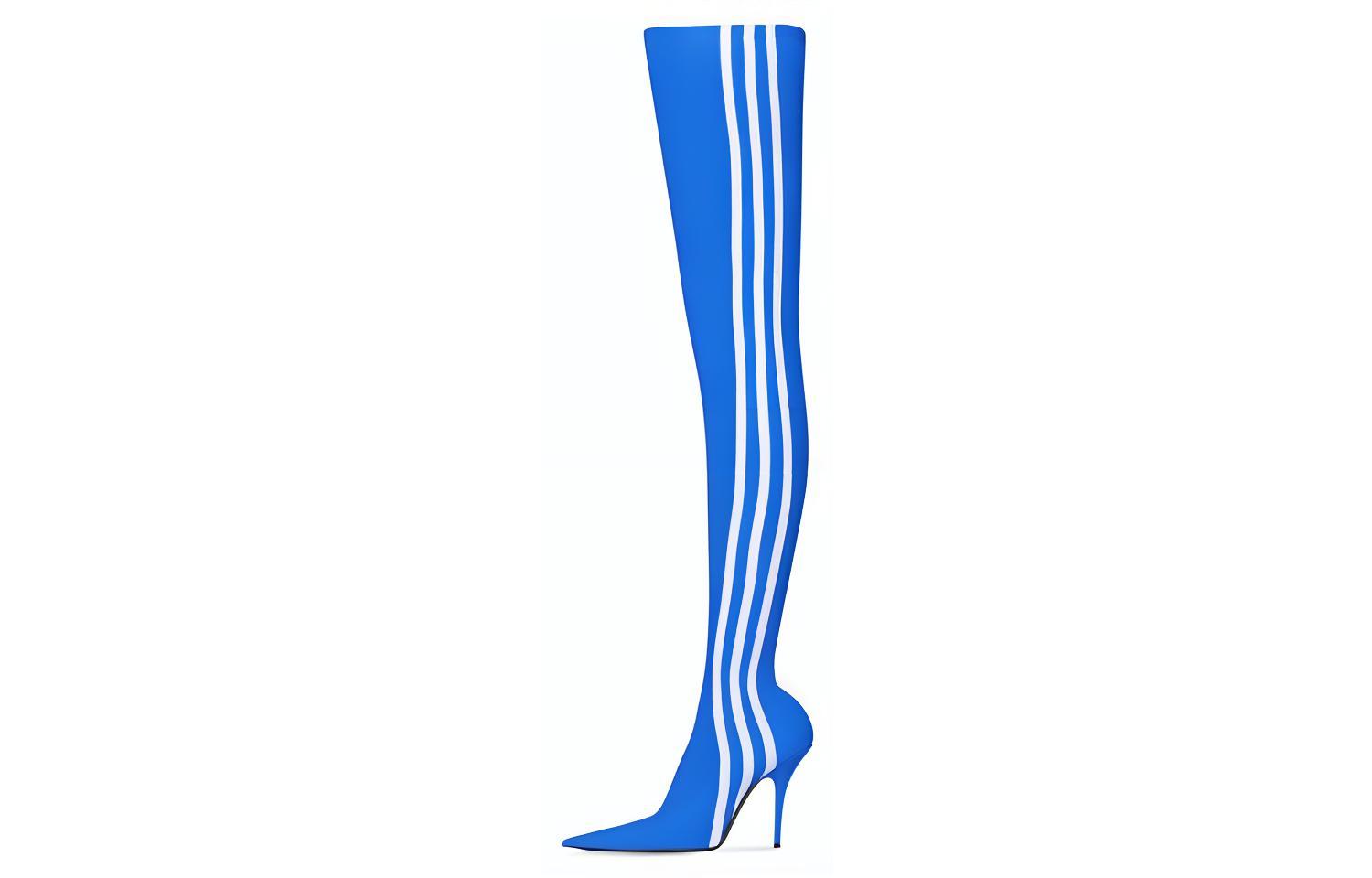 Balenciaga X Adidas Originals Knife Over The Knee Booties 'Blue' Women's