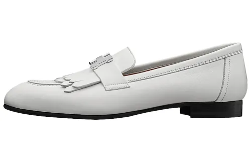 HERMES Royal Loafer Women's Casual Shoes Women's Gray White