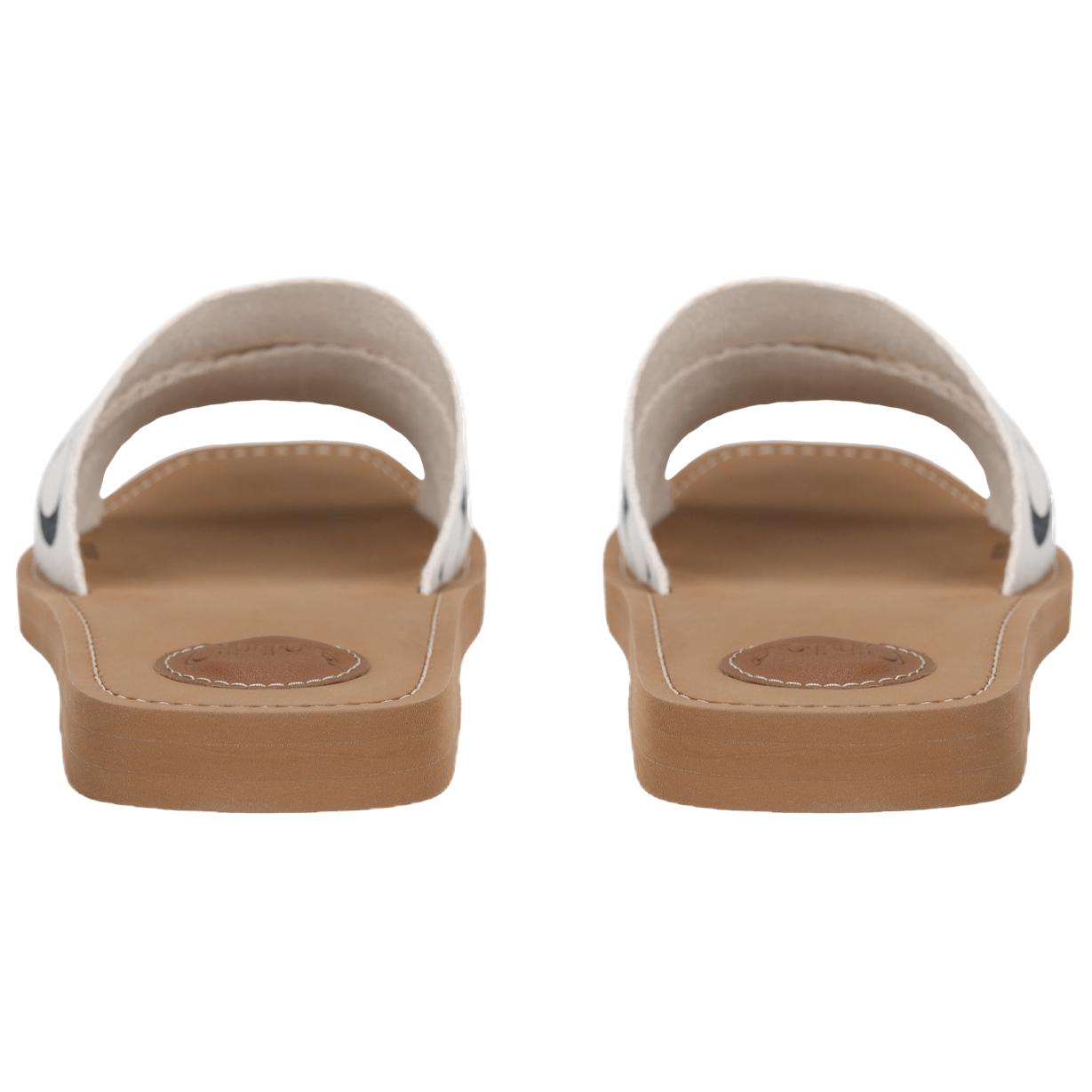 Chloe Woody Slide Slippers Women's White