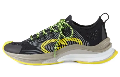 Gucci Wmns Run Sneaker 'Black Yellow' Women's