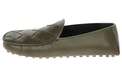Bottega Veneta Leather Loafers Men's Green